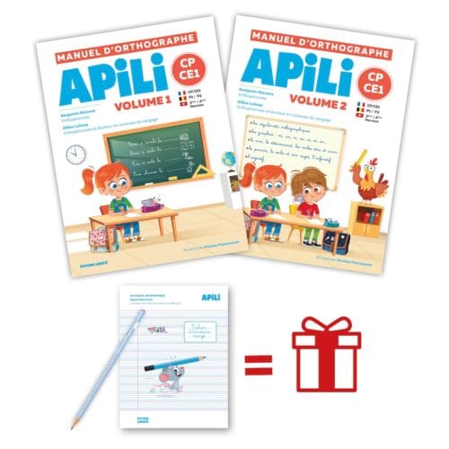 Duo orthographe CP / CE1 : Orthographe 1 + Orthographe 2 + crayon et cahier d'entraînement offerts