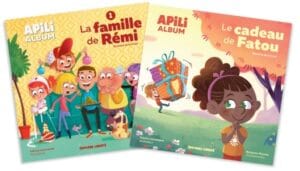 Présentation de la 1re de couverture des 2 premiers albums apili pour donner envie de lire aux apprentis lecteurs